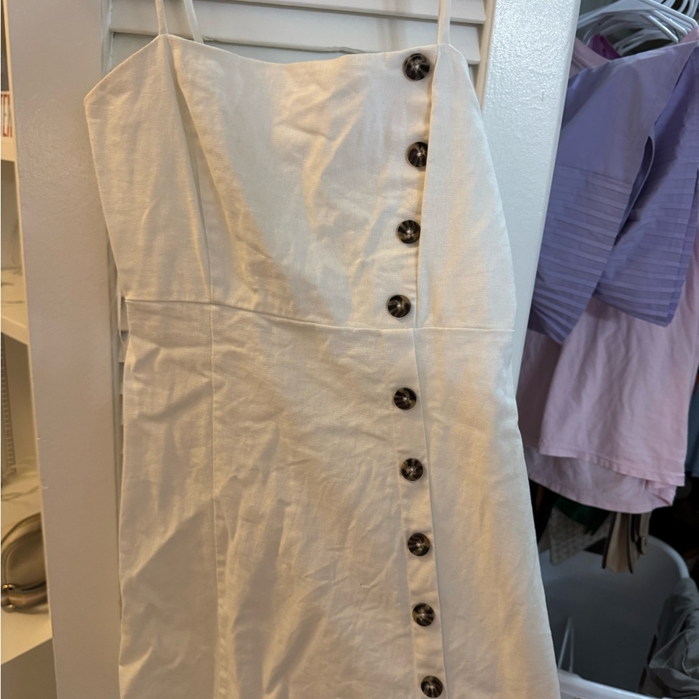 White jean Button-Down Dress